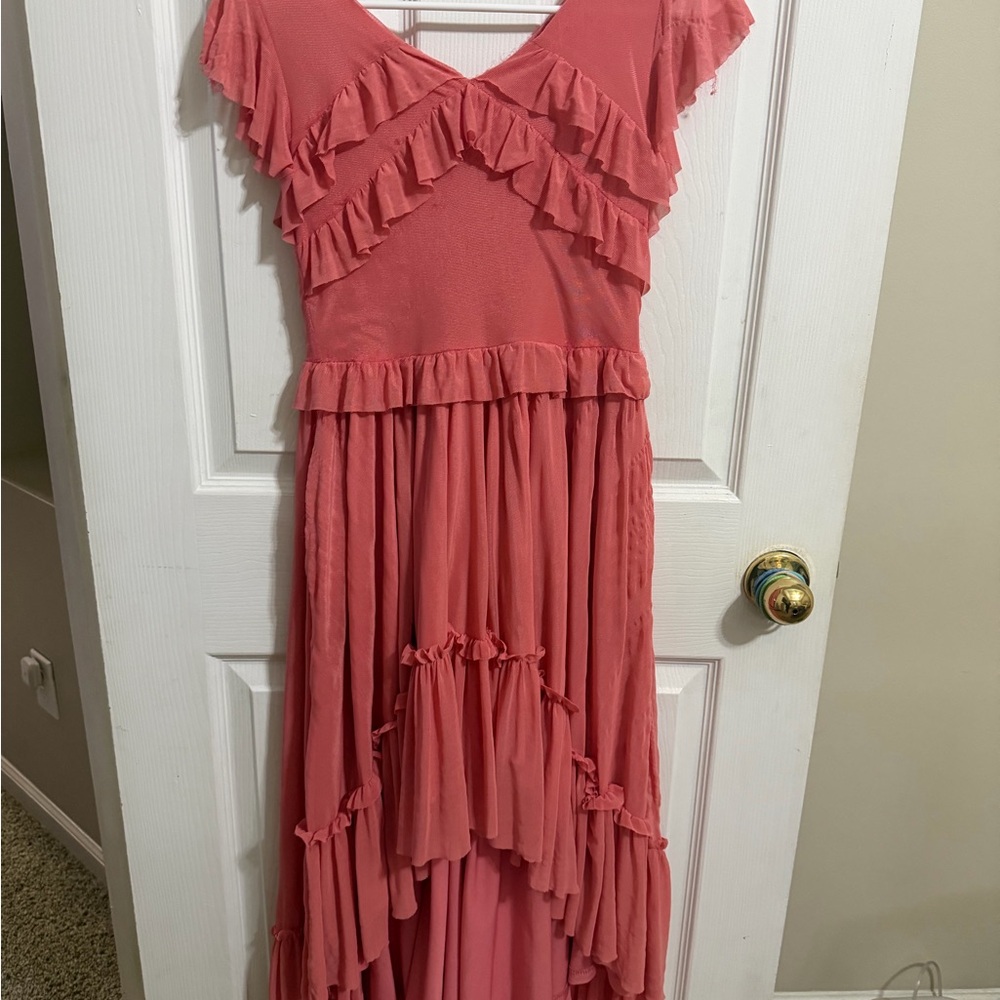 Elegant Pink Ruffled Dress